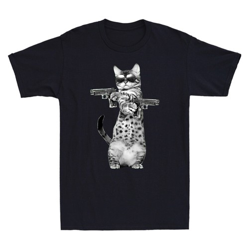 Cat gangster with gun funny - gangster,