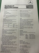Mercedes Benz L608D Diesel Truck Technical Specification Brochure Frameable 1984