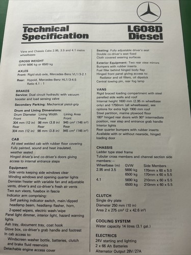 Mercedes benz l608d diesel - mercedes,