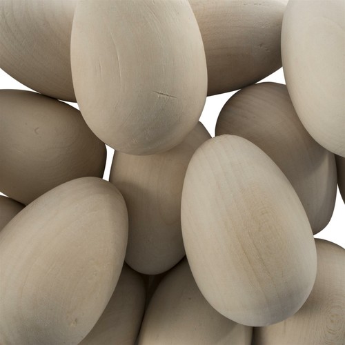 Large natural wooden eggs duck - natural,