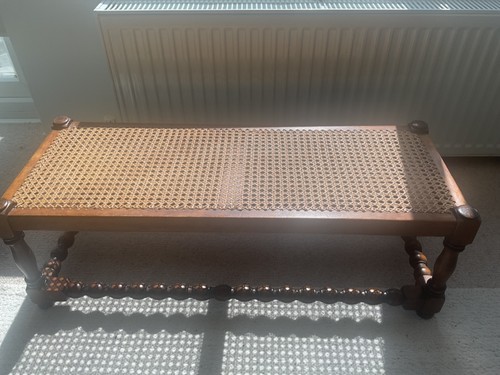 Cane wooden window seat - wooden,