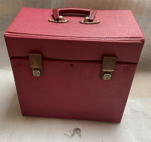 Vintage red record storage - lp,