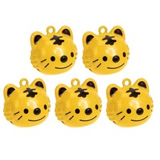 5Pcs Tiger Head Bell Charms