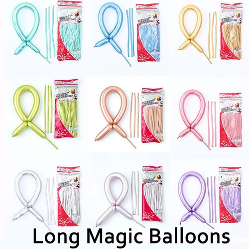 100 long chrome balloons - chrome,