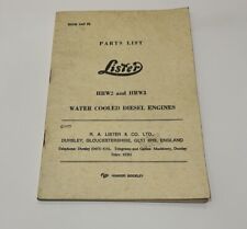 Lister Parts List  HRW  2 & 3 Cylinder Water Cooled Diesel Engine. Book 1447 PL