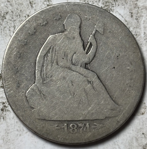 1874 arrows 50c - 50c, seated