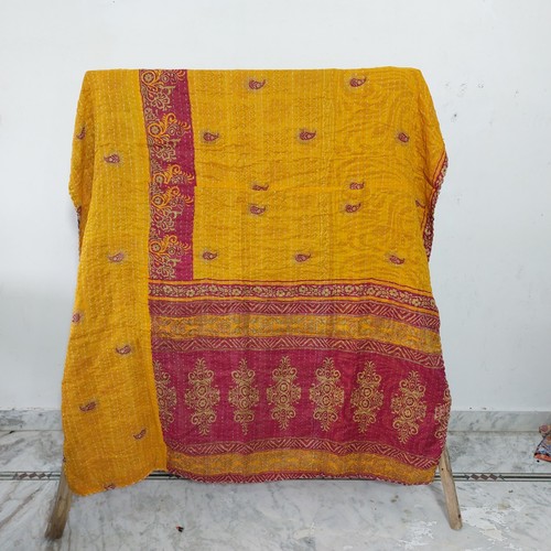 Kantha blue blanket - blue,