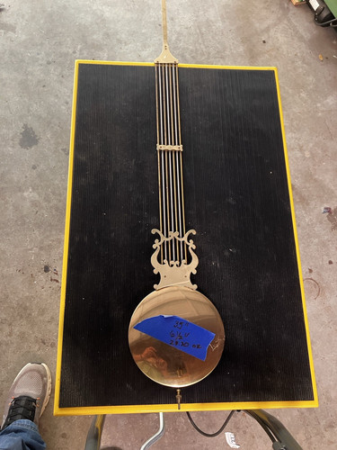 Antique brass lyre grandfather - antique,