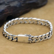 Solid Silver Bracelet Chain Heavy Unisex Men Women Gift