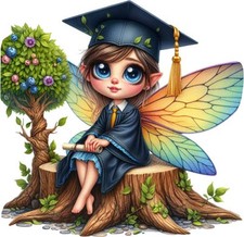 Watercolour Graduation Fairy Wall Art Bedroom Decor Vinyl Sticker Decal 6 Sizes