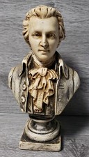 Antique/Vintage Bust Of Composer Pianist MOZART,Beige Plaster Figurine DAMAGED !