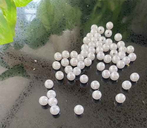 200 faux pearl beads - pearl, round