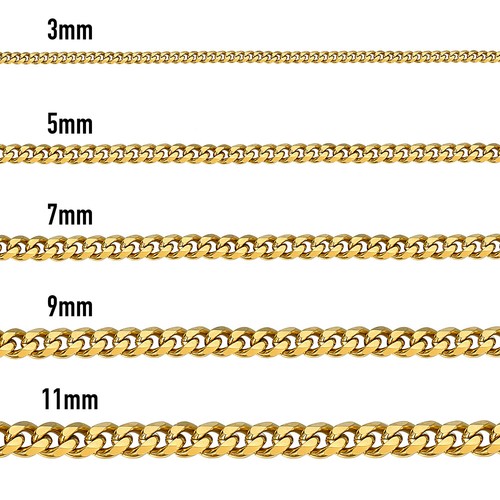 5 7 9 11mm gold - 16"-36",