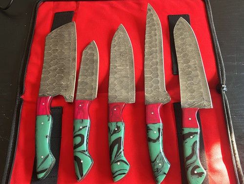 Damascus steel knife set - sk-16,
