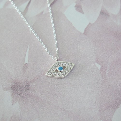 Sterling silver crystal evil - silver,