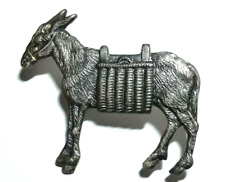 Vintage Kenart Pewter Tone Metal Donkey Brooch