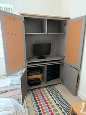 Home Office Workstation Cupboard (Habitat) good condition grey