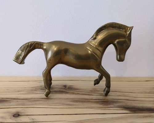Brass horse figurine vintage - brass,