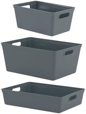 Grey Plastic Storage Basket