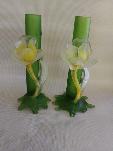 Two kralic tubular thorn vases - two,