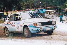 SKODA CAR No.40, LOMBARD R.A.C. RALLY, FRONT SIDE VIEW, COLOR PHOTOGRAPH.