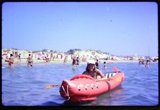 35mm Slide Girl Young Woman Inflatable Sea Beach Kodachrome 1972