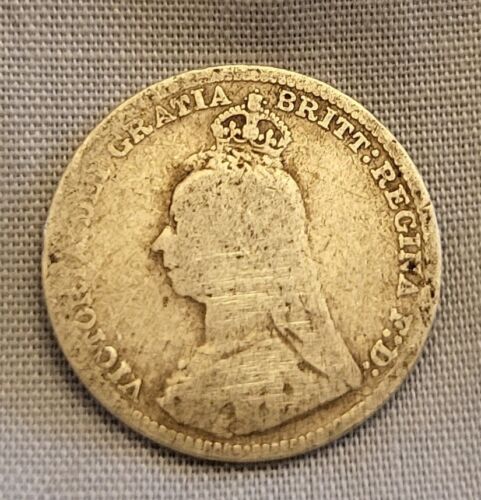 Solid silver three pence 1890 - solid,