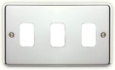 Deta G3343 Grid Switch Cover Plate - 3 Gang Polished Chrome