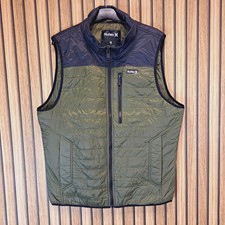 Hurley Truckee Gilet Bodywarmer Mens Medium Padded Green Blue Thermal Wall
