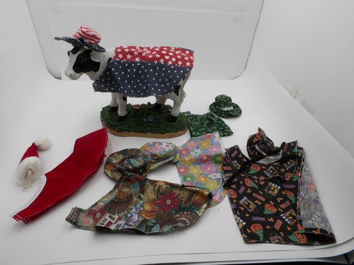 Resin cow statue with - cow,
