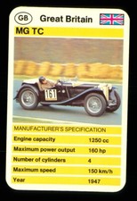 1 x info card Vintage car racer MG TC - R129