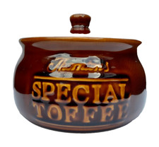 VTG THORNTONS SPECIAL TOFFEE GLAZED CERAMIC SWEET JAR LIDDED POT REF #2