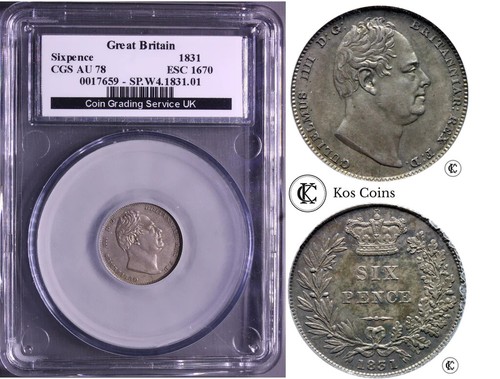 Sixpence silver great britain - sixpence,
