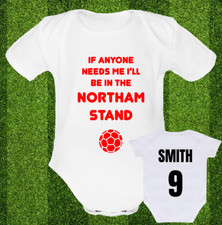 PERSONALISED Babygrow Baby vest grow bodysuit Cute Football @@SOUTHAMPTON@@@