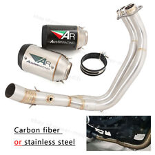 Slip On For Yamaha YZF R7 MT07 FZ07 2022-2024 Carbon Exhaust Muffler Front Pipe