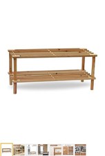 Wooden 2 Tier Shelf Unit Plant Stand