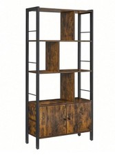 Brown Large Industrial Bookcase Storage Cabinet Metal Tall Shelving Display Unit