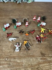 Vintage 1960s Christmas Cake Decorations & Toppers Job Lot Bundle Retro Kitsch