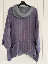 Sahara purple & blue linen top, size S / M, oversized