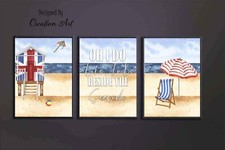 Beach huts decor print - ,