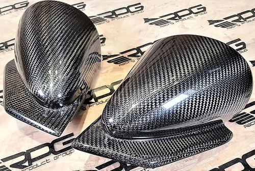 Wrc style carbon fiber mirror - carbon,