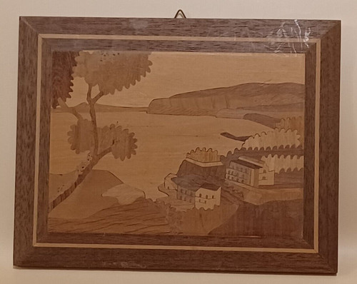 Vintage wooden marquetry wall - vintage,
