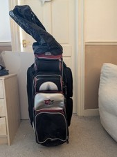 Wilson Staff Golf Cart Bag Deluxe Deep Red 10 Way 9 Pockets With Rain hood