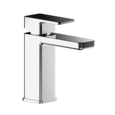 Tre Mercati Polished Chrome Mono Basin Mixer Tap with Push Button Waste Bathroom
