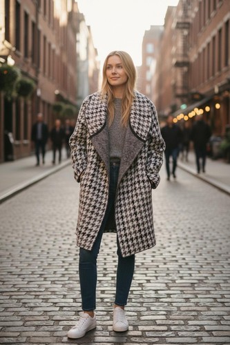Tahari open front houndstooth - open,