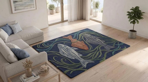 Hand tufted fish - fish, area