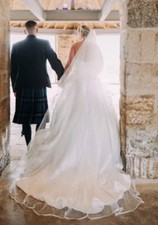 Satin Trimmed Wedding Veil