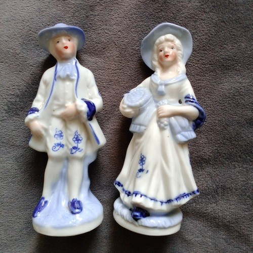 Pair small blue white - pair,