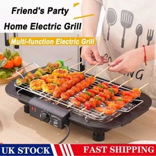 Electric BBQ Grill Home Kitchen Non Stick Smokeless Barbecue Griddle Baking Pan