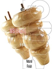 4x Solid Turned Wood Furniture